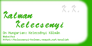 kalman kelecsenyi business card