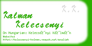 kalman kelecsenyi business card